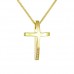 Χρυσός μασίφ σταυρός βάπτισης-αρραβώνα Κ14 με αλυσίδα